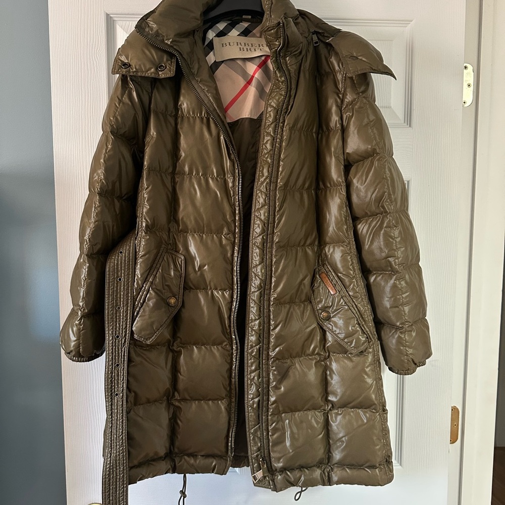 Burberry Women's Olive Puffer Coat